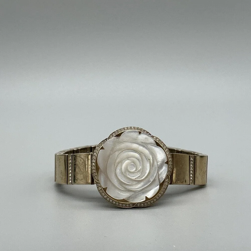 Anne Klein AK/3342 Womens Watch 30mm MOP Dial Gold Tone Rose New Battery 7